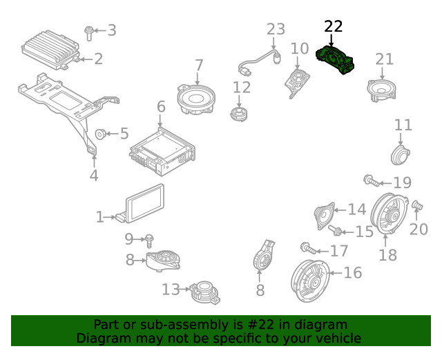 Genuine Rear Speaker 8W9-035-382-C