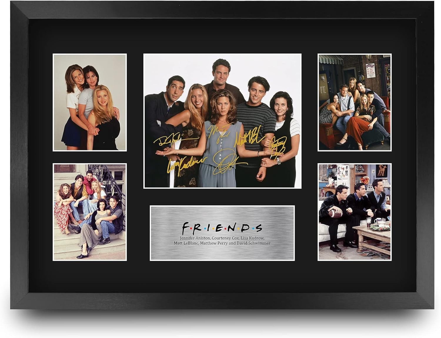 Friends TV Show Cast Wall Art - Autographed Display 16x12 Inches