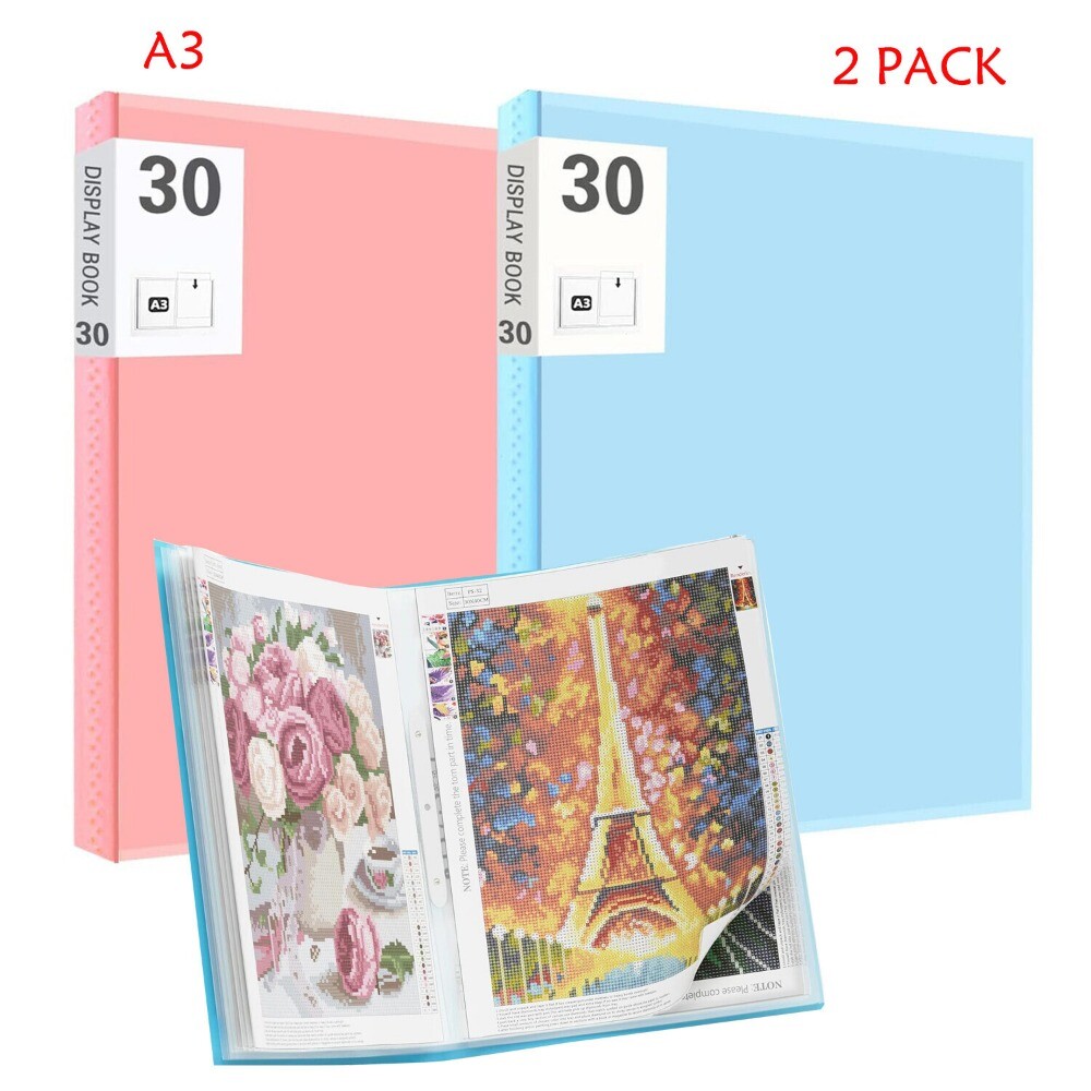 2X A3 Storage Book for Diamond Art Portfolio Folder Diamond Painting Accessories