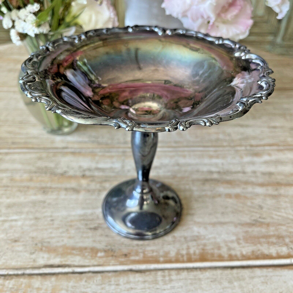 Vintage Silverplate Alvin Footed Compote Dish