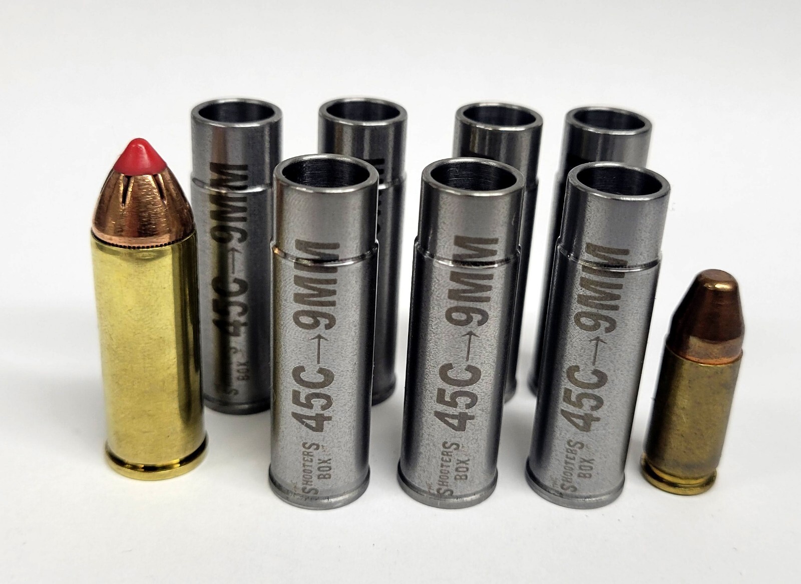 45 COLT/454 CASULL/460S&W to 9MM - Chamber Reducer/Adapter - Set of 7 USA MADE