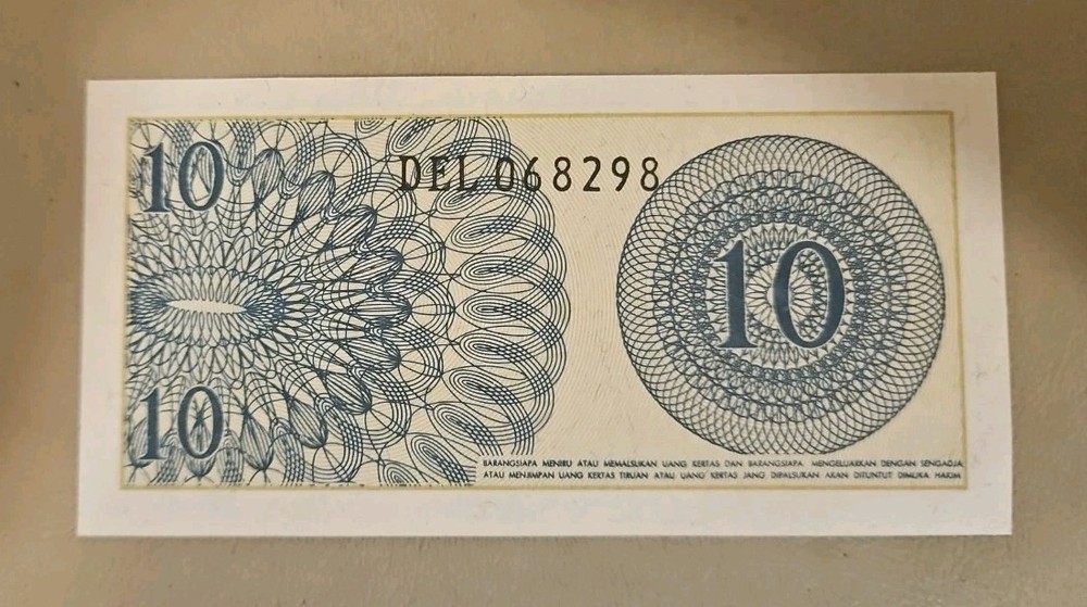 1964 Indonesia 10 Sen Note
