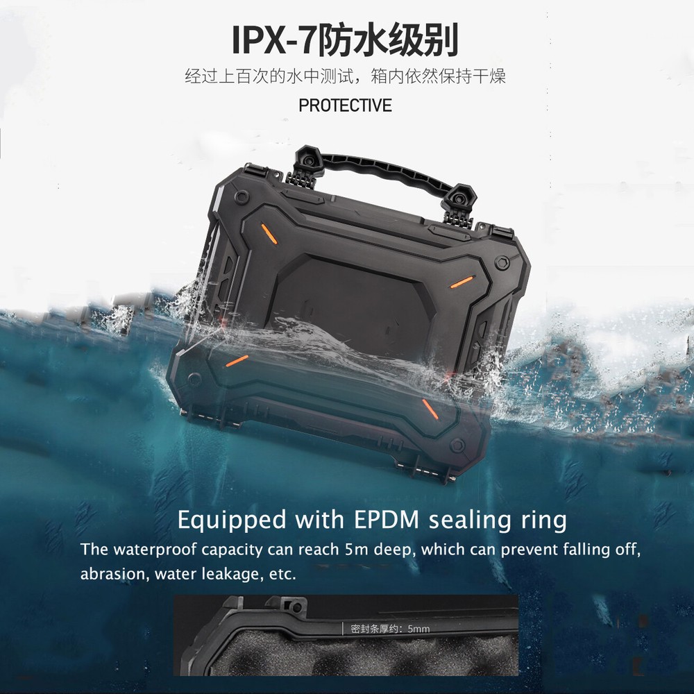 Portable Dustproof Waterproof Tactical Hard Case Tools Storage Box Carrying Case