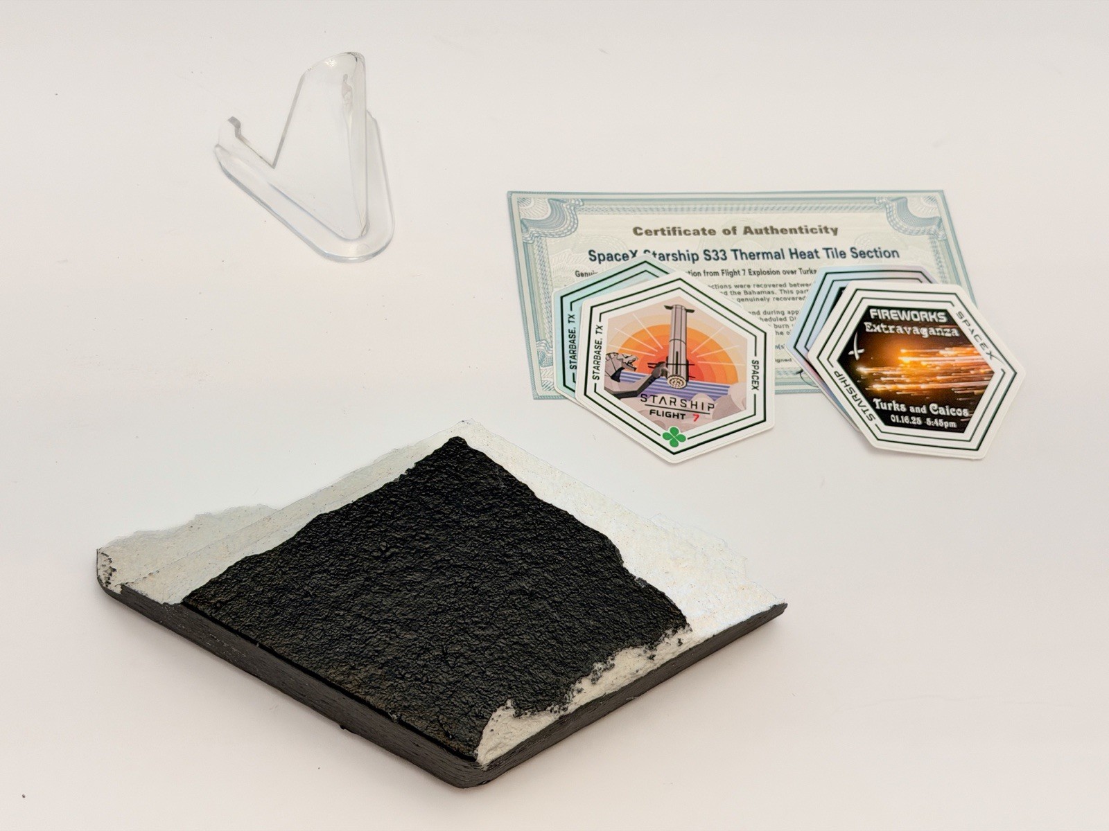 SpaceX Starship Flight 7 S33 Ragged Islands Recovered Epic Tile Relic & Extras