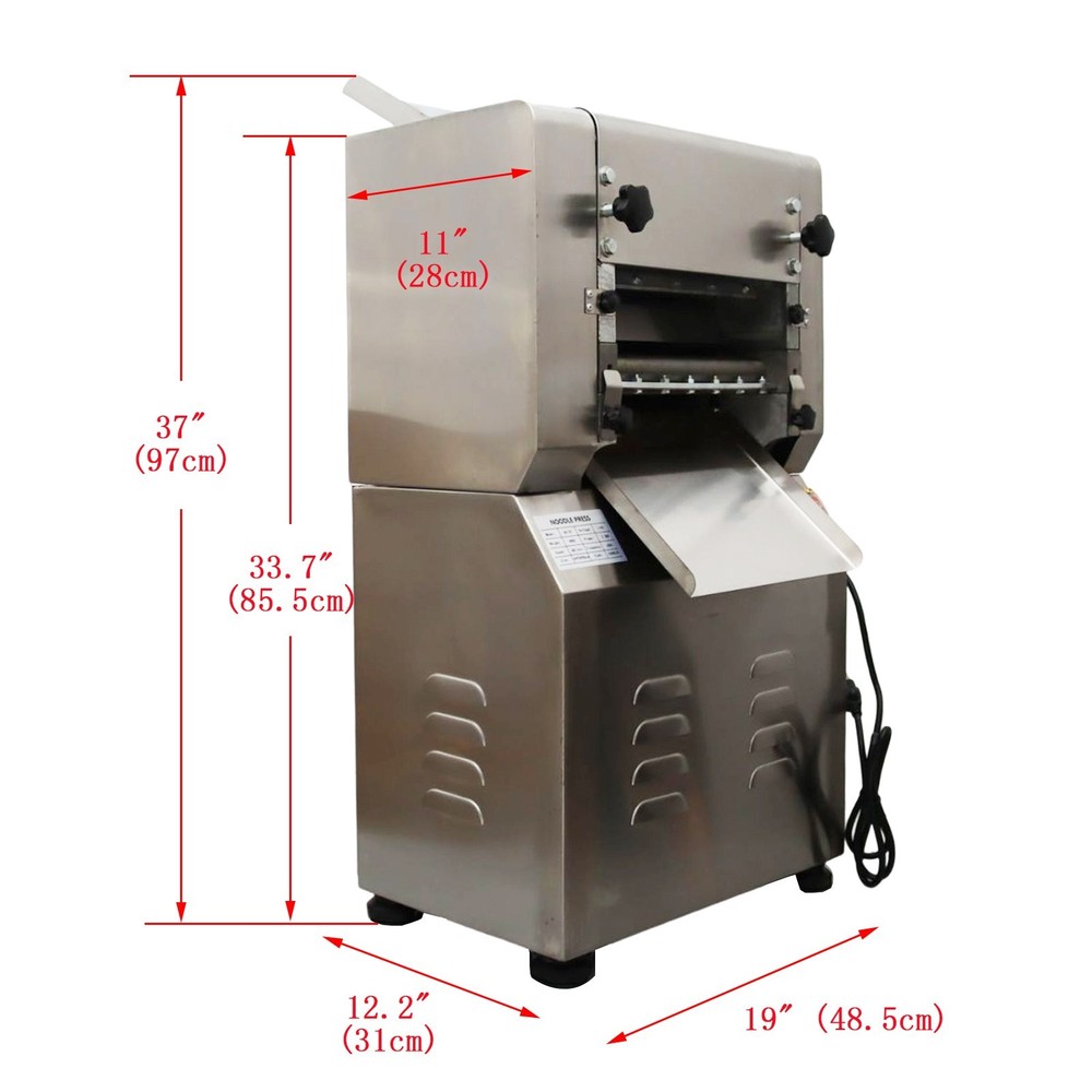 110V Dough Sheet Roller Noodles Maker with 1.5mm Cutter 11.4" Width Roller