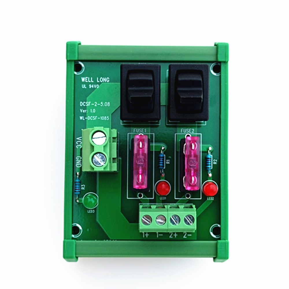 DIN Rail Mount 2 Position Rocker Switch Power Distribution Module Fuse Splitter
