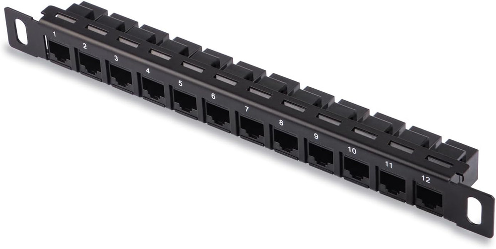 Geeekpi 12 Port Patch Panel, 10Inch 0.5U CAT6 Network Patch Panel for Deskpi Rac