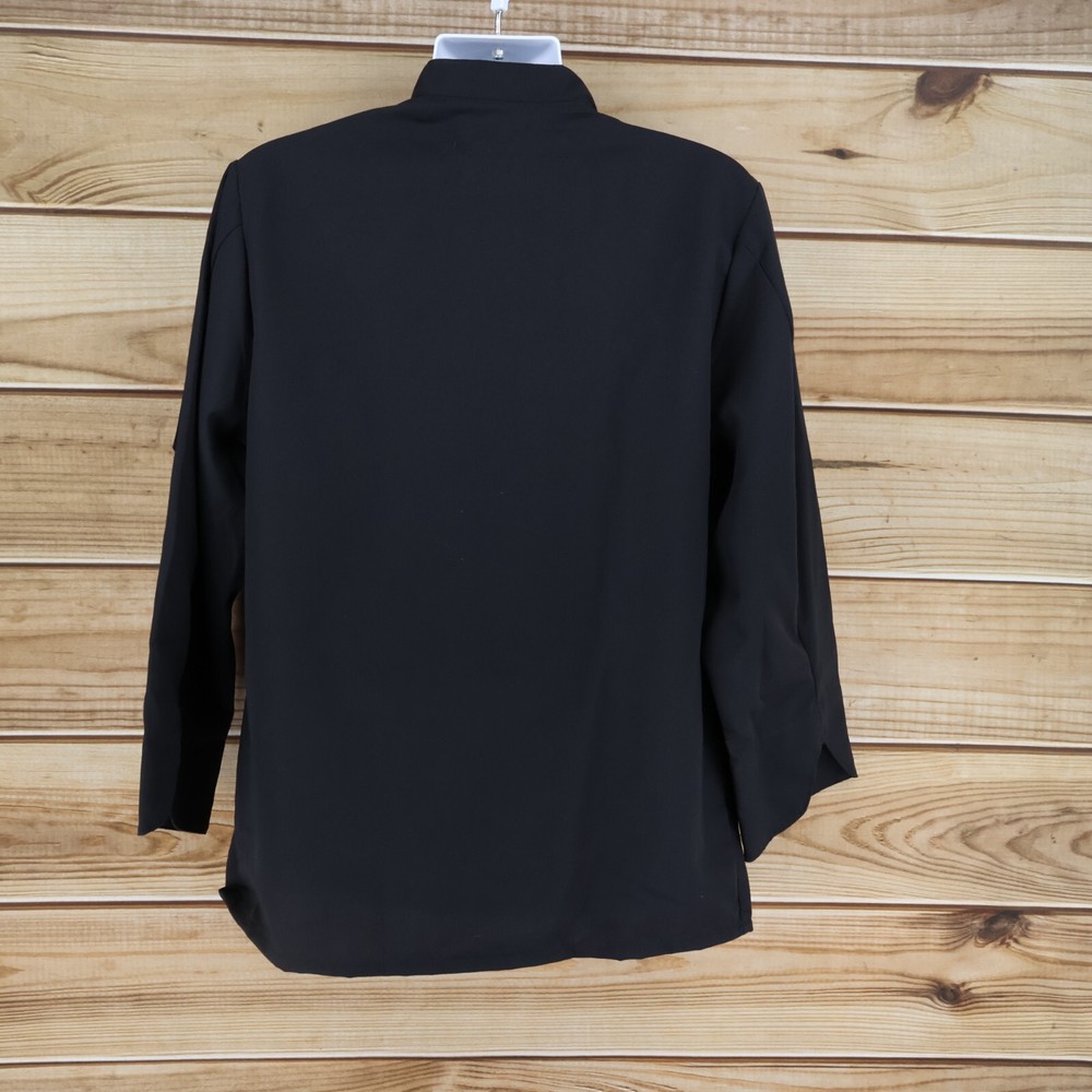 Chef Designs Chef Jacket Double Breasted Mens Size M Black 100% Polyester Collar