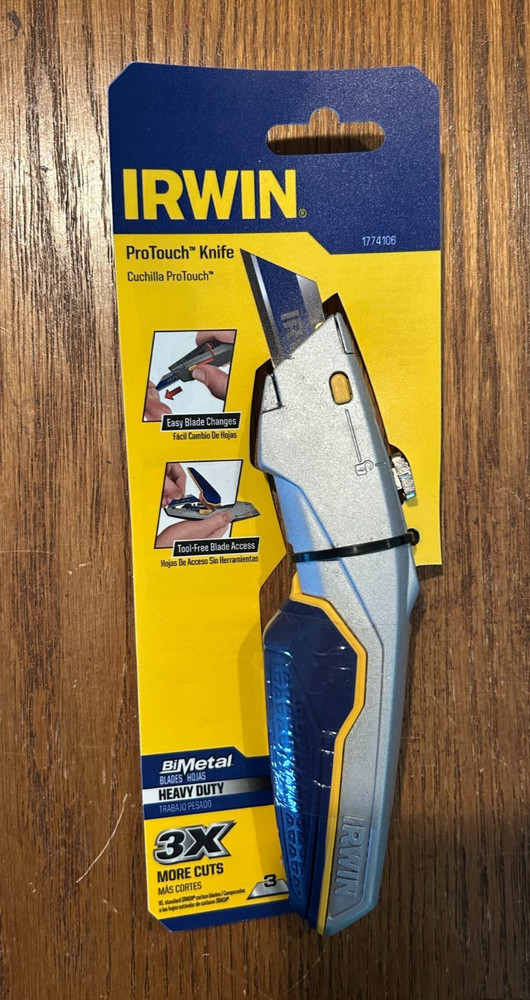 Irwin Tools 1774106 ProTouch Utility Knife Quick Blade Change New