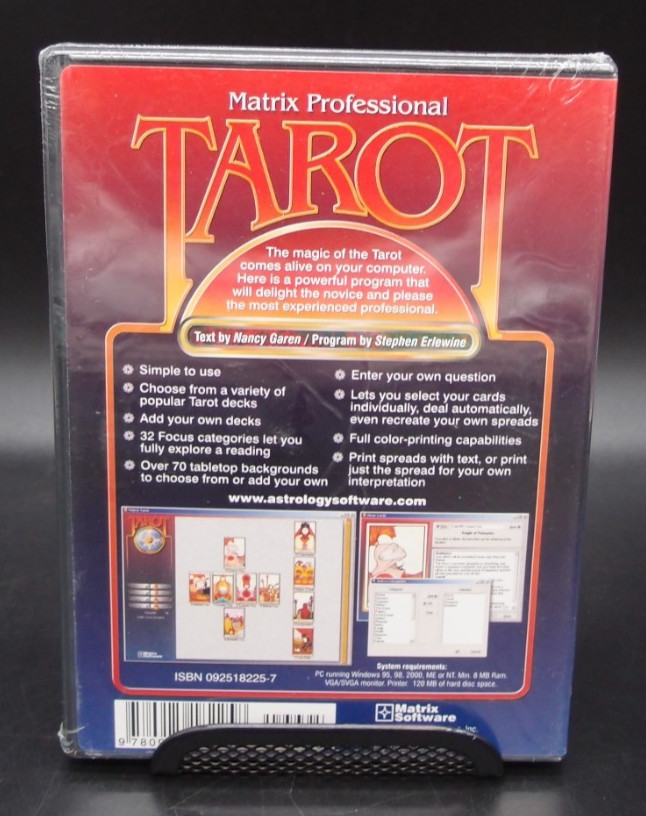 Matrix Professional Tarot Software Windows Fortune Telling Program