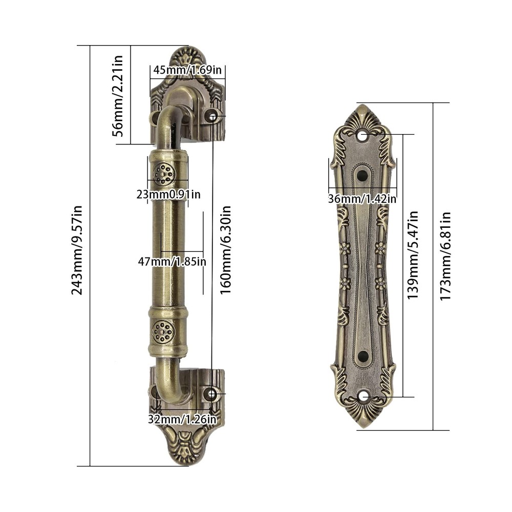 Sliding Barn Door Handles and Pulls 10" Pull No Drilling Two-Side Design,Barn...