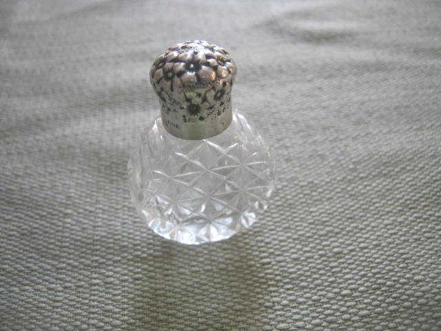 Antique Gorham Whiting Sterling Repousse Top Perfume Scent Bottle, 925 Fine