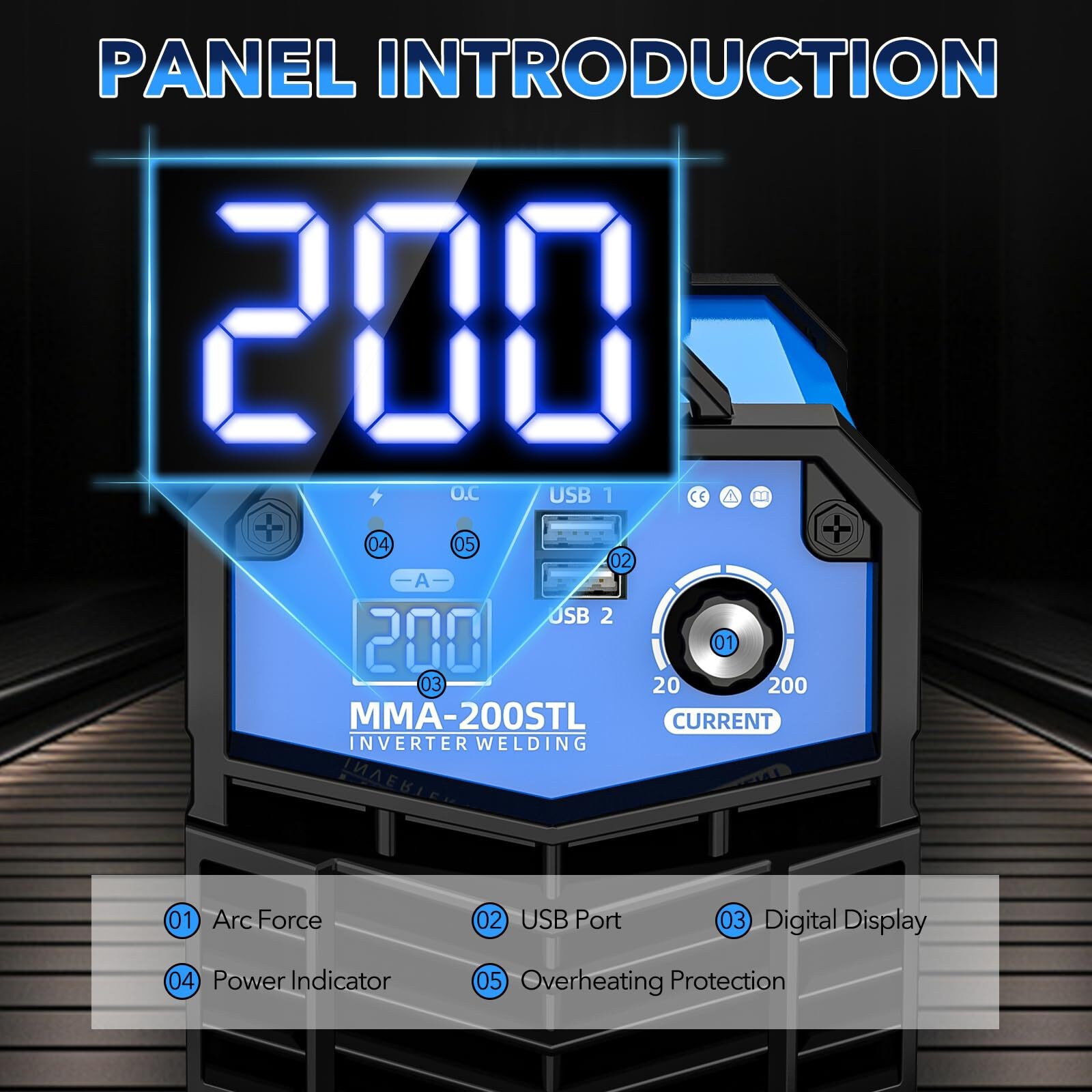 200A Stick Welder, 110V Portable ARC Welding Machine with Digital Display & IGBT