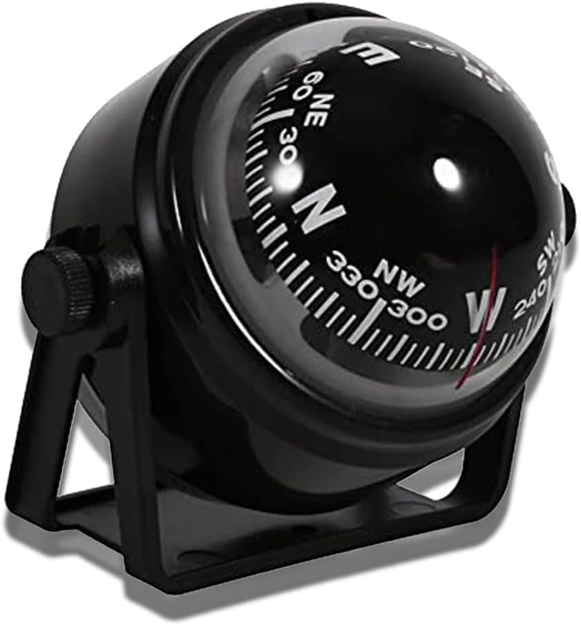 Car Compass Marine Dash Mount, LED Boat Compasses with Adjustable Mounting Brack