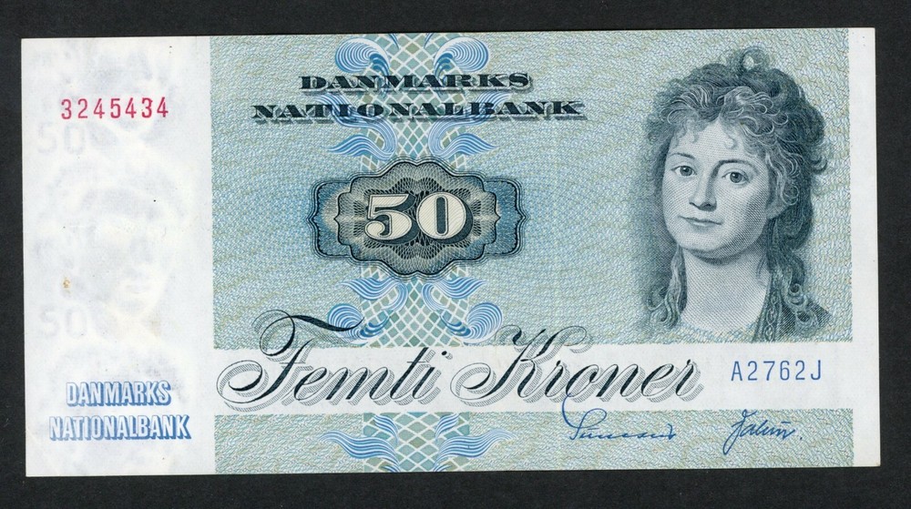 DENMARK 50 KRONER 1976 PICK # 50b VF.