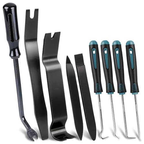 9 Pcs Auto Trim Removal Tool Kit - Plastic Pry Tool for Door Panel Dashboard