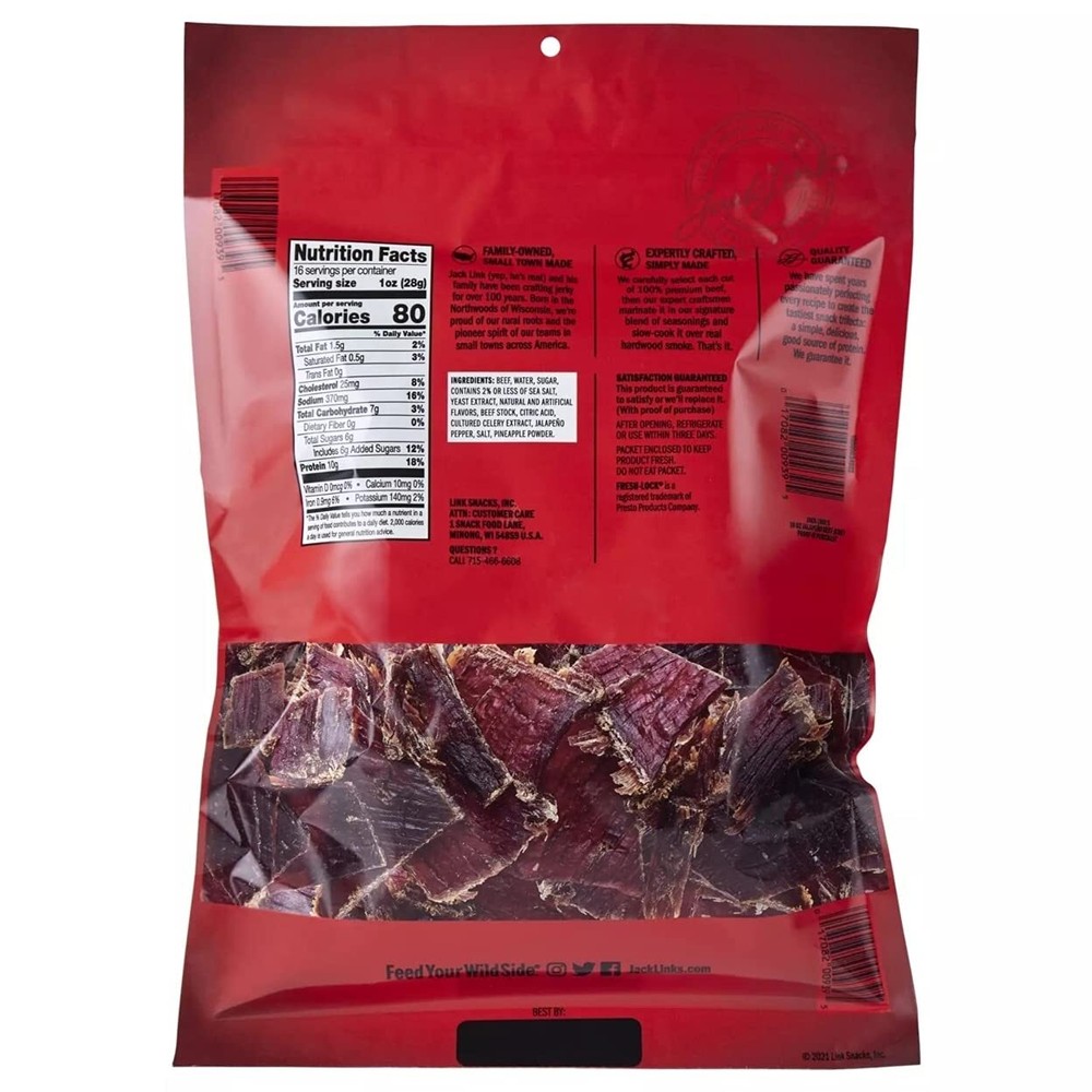 Jack Link's Beef Jerky, Peppered, 10 oz - Boldly Seasoned