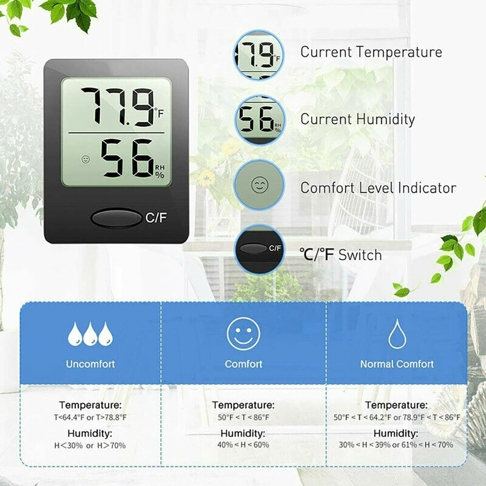 2Pc New Thermometer Digital Room Hygrometer Temperature Wireless Humidity Meter