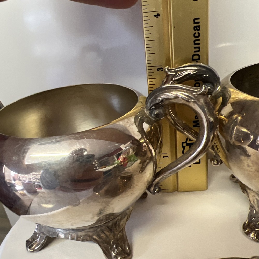 FB Rogers Silver Coffee Cream & Sugar Bowl