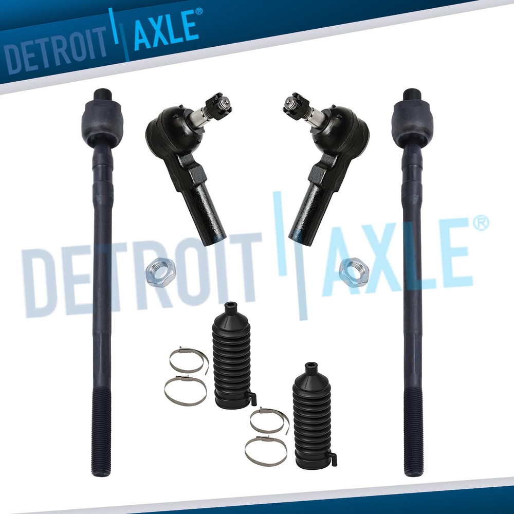 Inner Outer Tie Rod End w/Steering Rack Boot SET for 1999-2003 Mazda Protege