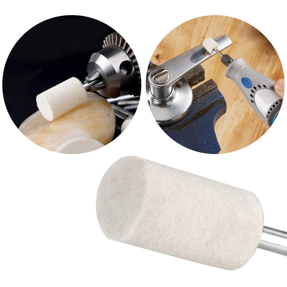 20pcs Polishing Wool Felt Mounted Buffing Wheel Grinding Bits For Rotary Tool
