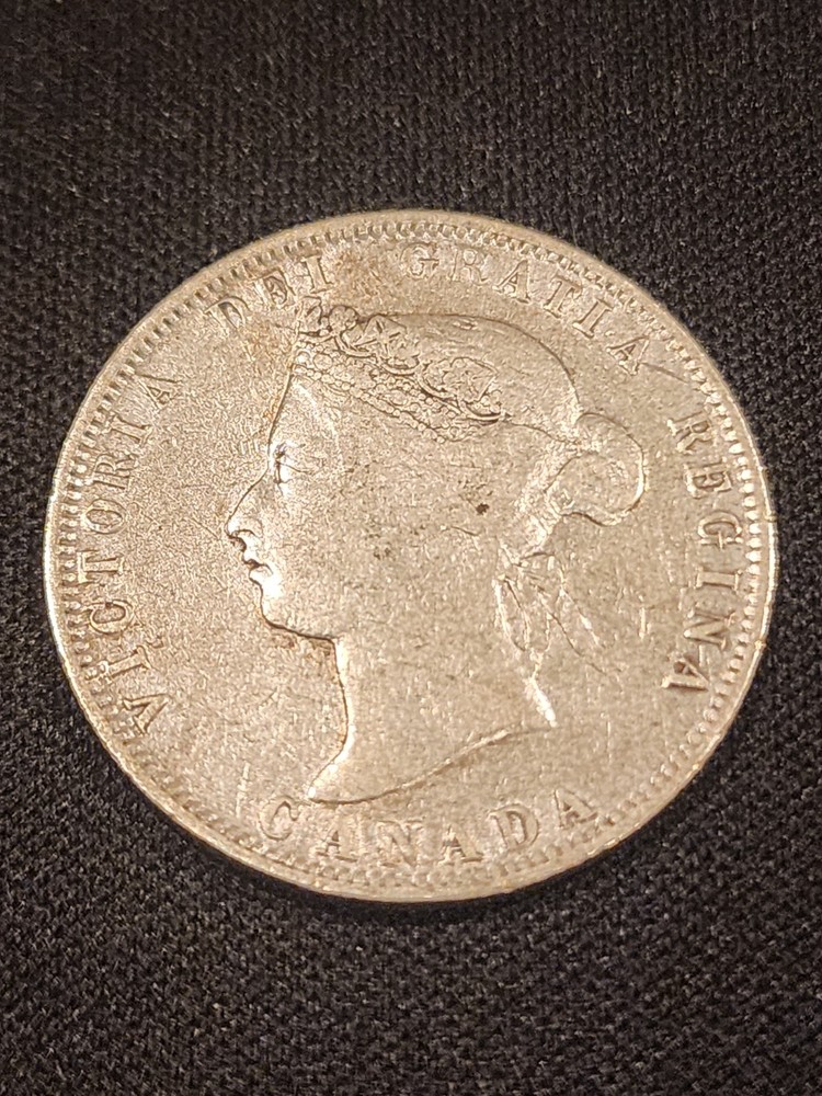 1872H Canada 25 Cents Silver Coin