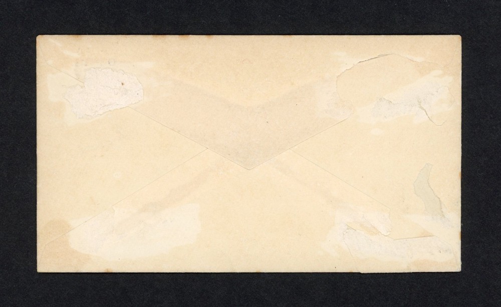 CEYLON ENVELOPE c1890 FIVE CENTS ON 4c. DAMAGED BACK