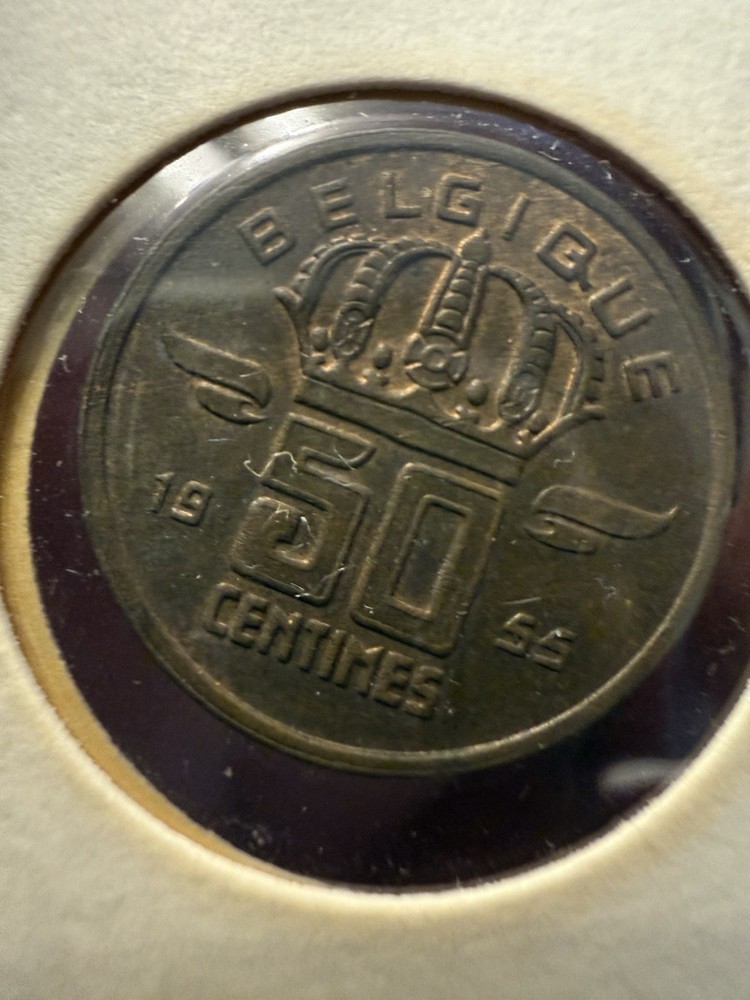 1955 Belgium 50 Centimes Coin