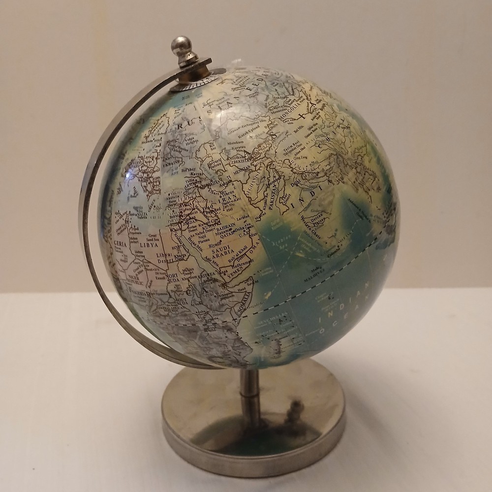 world map 6" globe Vintage desktop table decorative globe earth on base