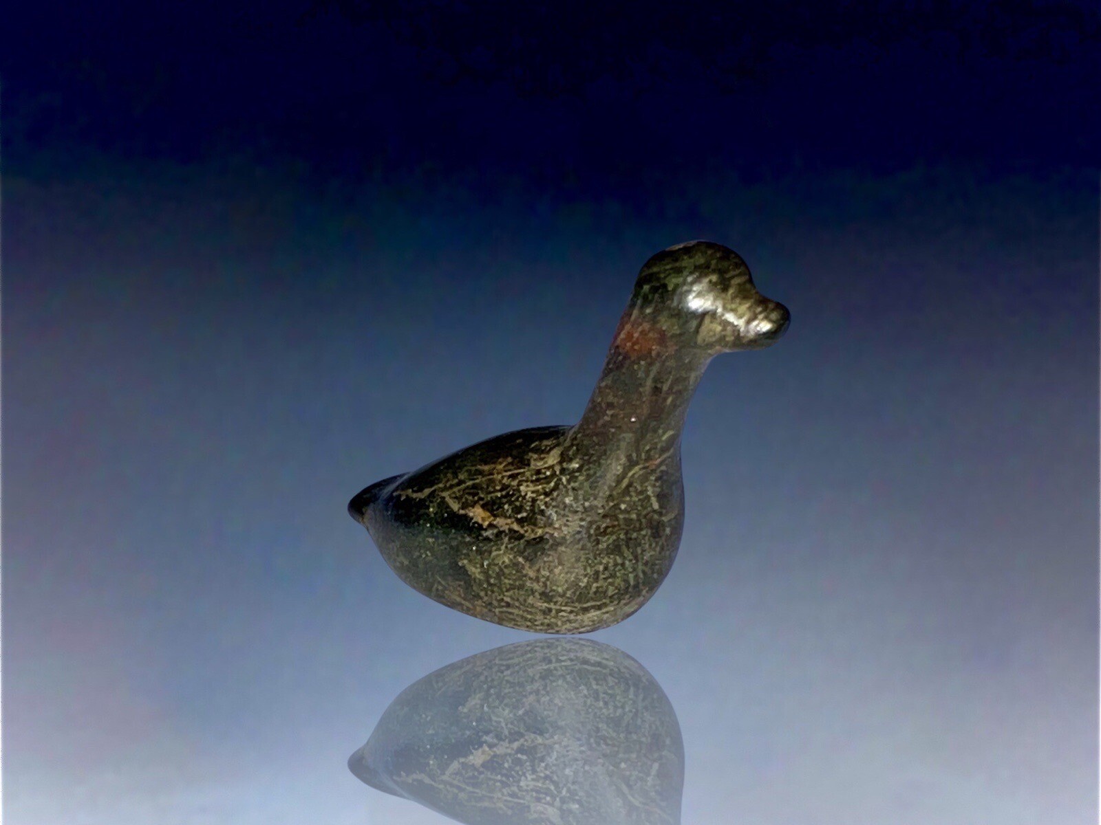 19th Century Inupiat Inuit Carved Stone Hunting Loon Effigy / Fetish