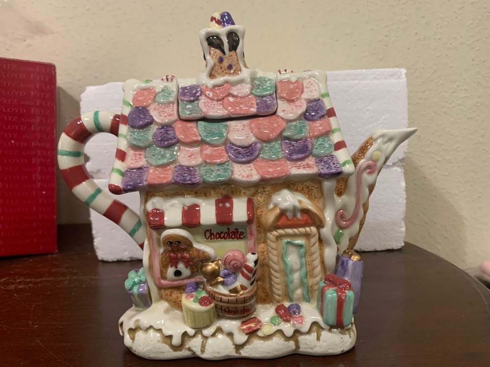 Fitz & Floyd Candy Lane Express Teapot NIB