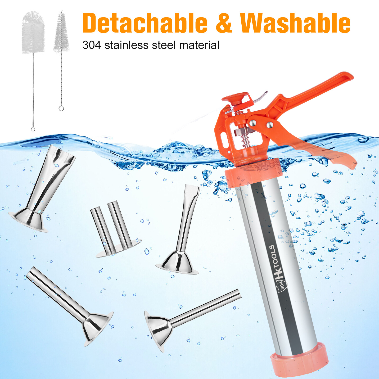 HK Jerky Gun Kits 2.5 Pound Stainless Steel Sausage Making Gun