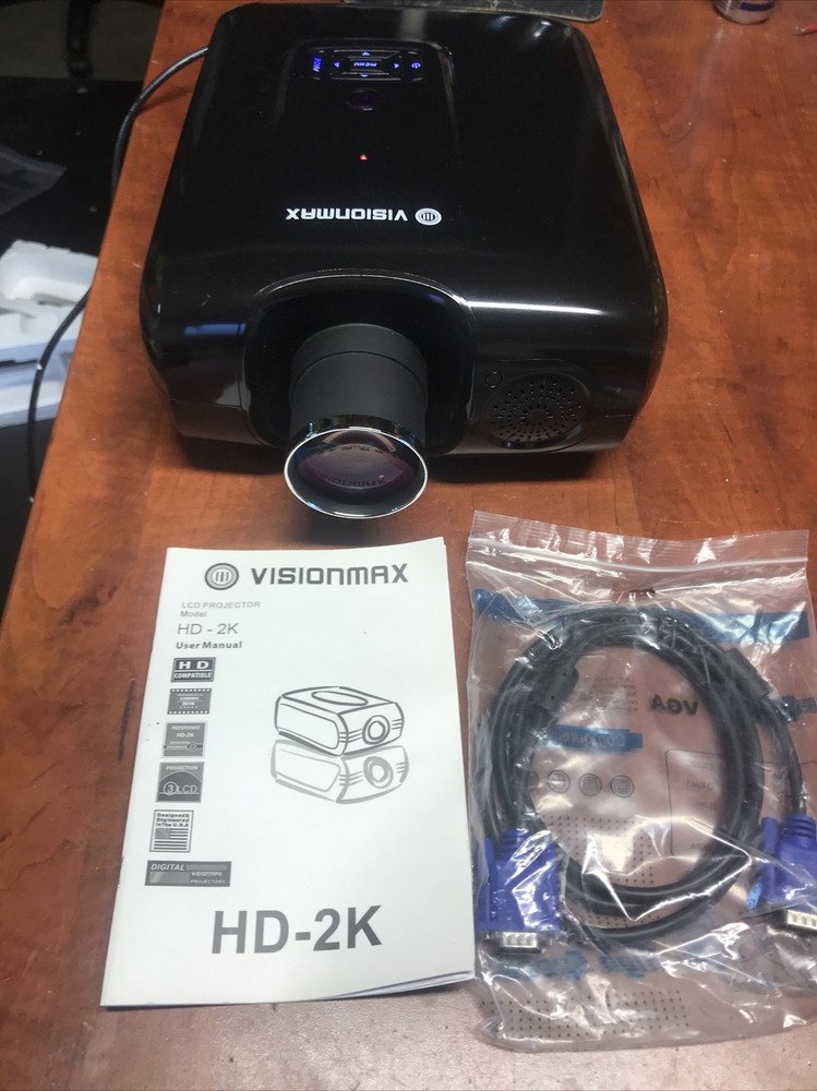 Used Tested Vision Max HD-2K LCD Projector 1920x1080 HDMI 3S Optimized Engine