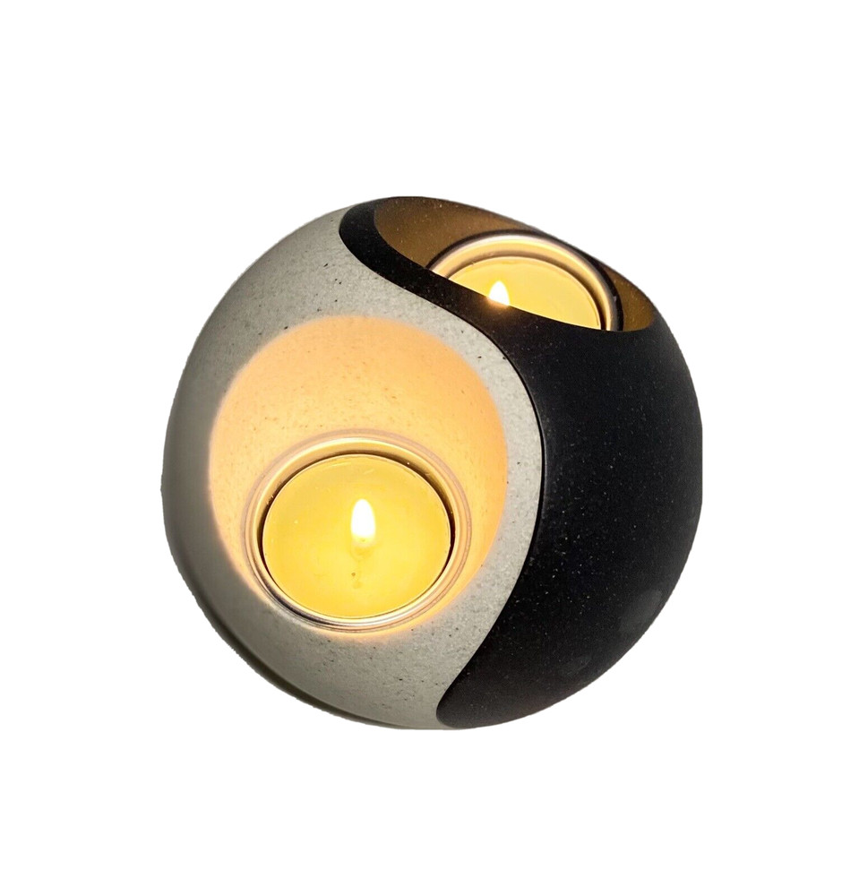 PartyLite Stone Puzzle Ying Yang Tea Light Holders