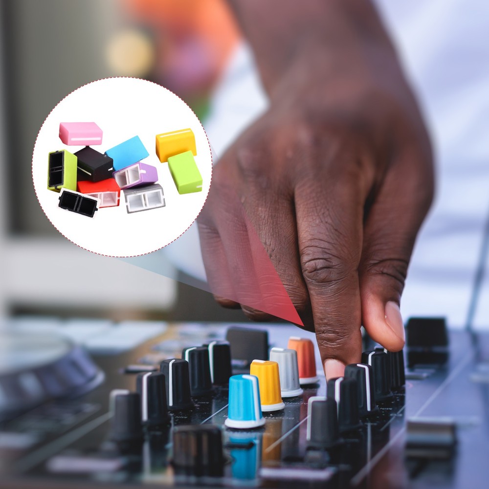 Universal Fader Knobs, Blue Mixer Fader Caps Plastic for DJ Console, 5Pcs