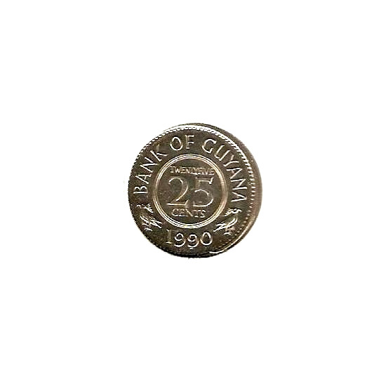 1990 GHANA Coin 25 Cent - UNC
