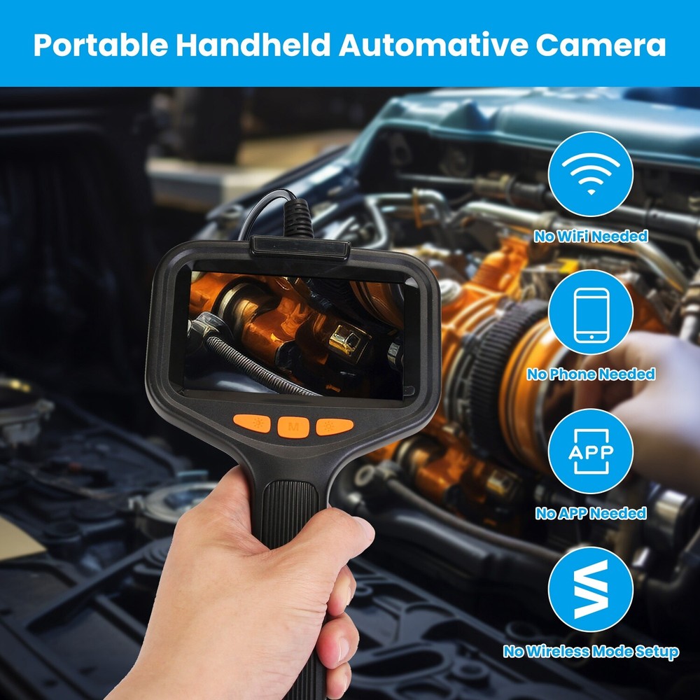 Handheld Endoscope Camera 1080P HD Borescope with Light Articulating Waterproof