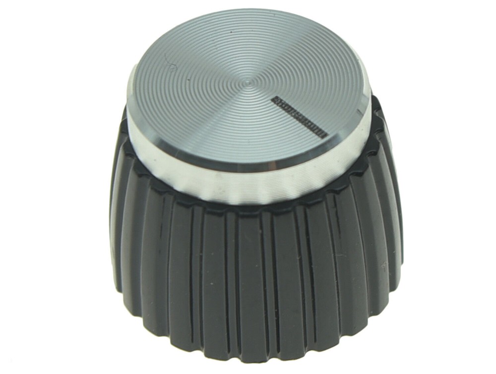 20x Guitar AMP Amplifier Knobs Black w/ Silver Cap Push on Knob fits Marshall