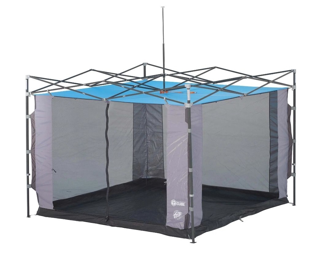 E-Z Up Cube Mesh Canopy Screen Room Fits 10Ft X 10Ft Angled Leg Canopy Gray