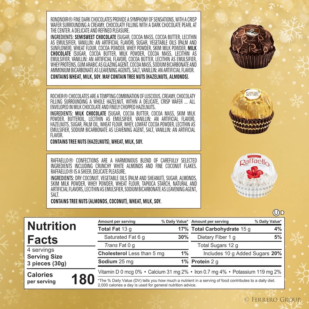 Elegant 12-Piece Assorted Confections Gift - Hazelnut, Coconut & Chocolate