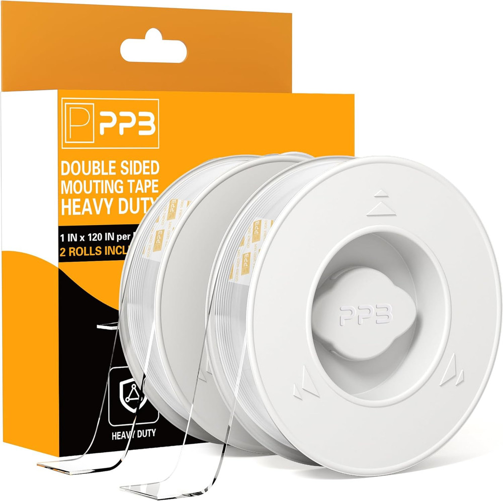 2 Rolls Double Sided Tape Heavy Duty - Removable Mounting Tape for Poster