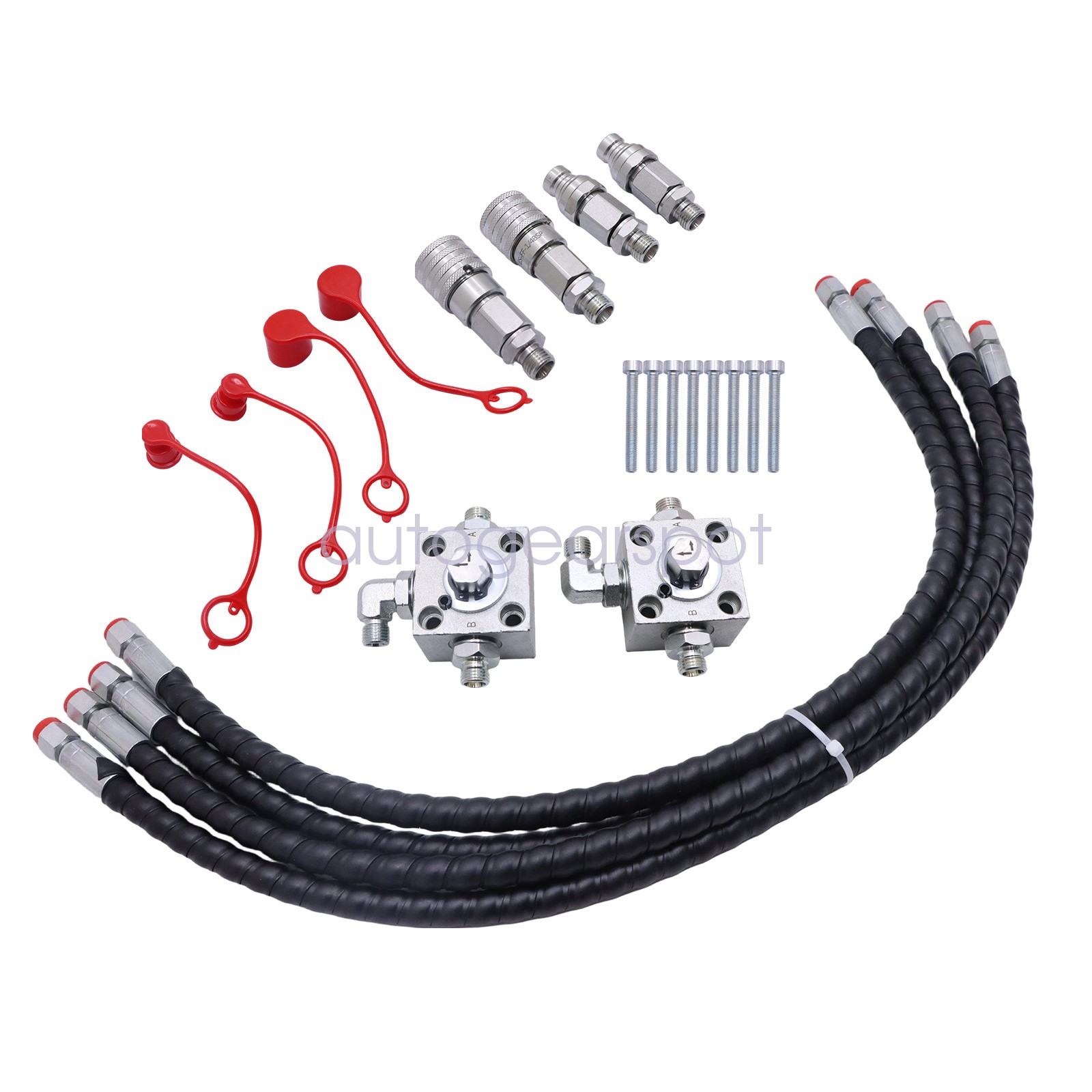 2 Three Way Diverter Valves For 1-2 ton Chinese Mini Excavator w/ Quick Connects