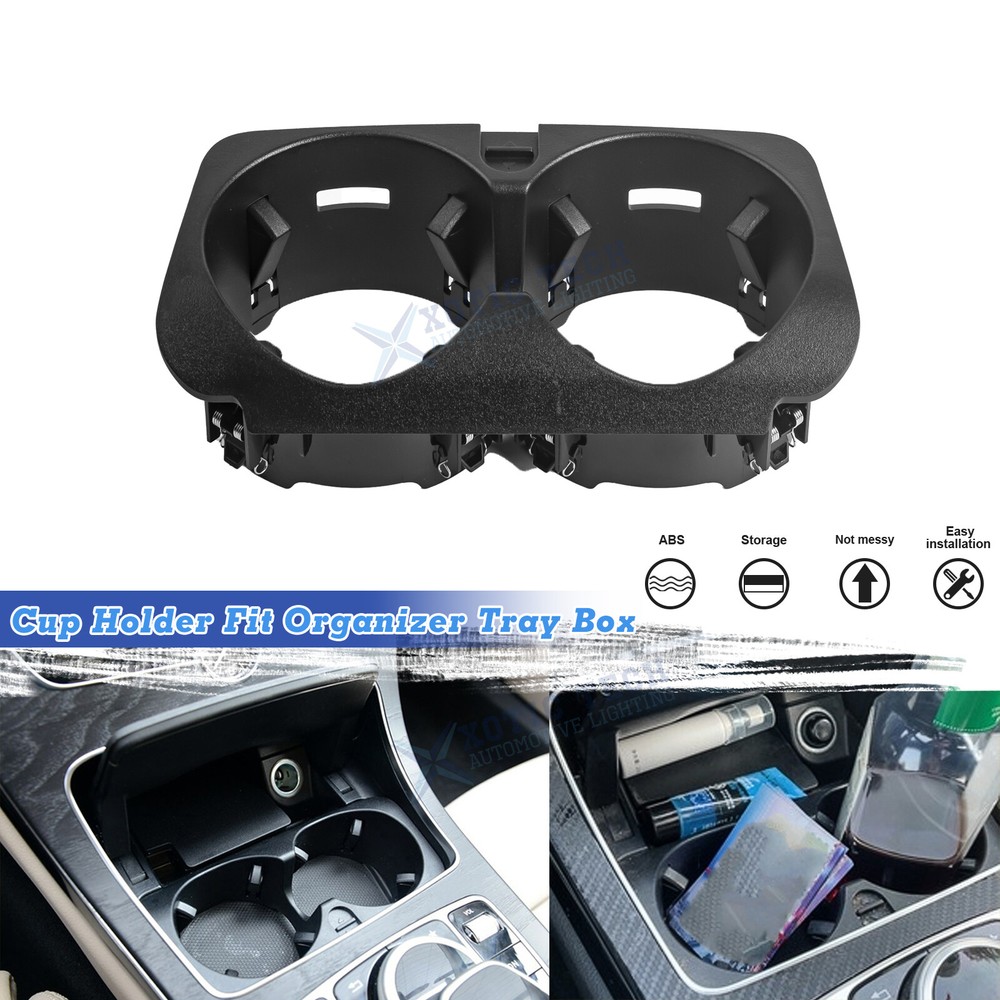 Front Console Insert Dual Water Cup Holder For Mercedes Benz E Class 2017-up