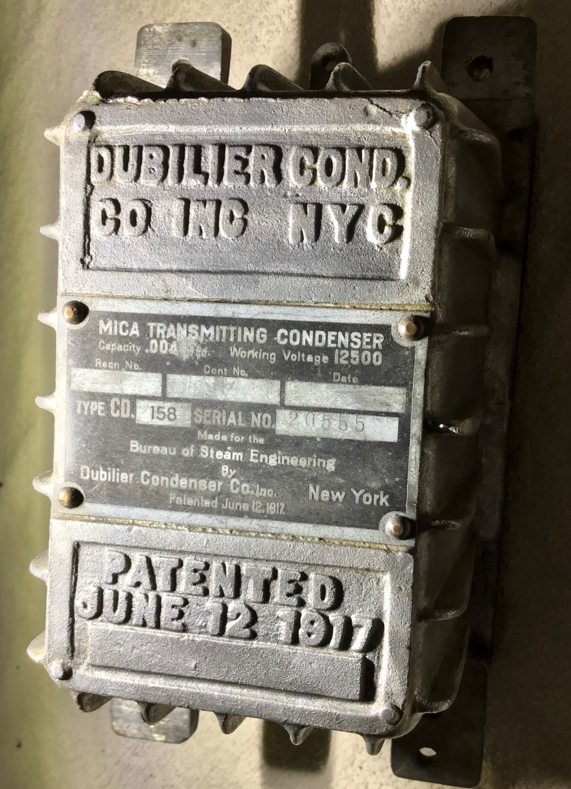 RARE antique 1920's DUBILIER MICA old 1917 Crystal Radio TRANSMITTING CONDENSER