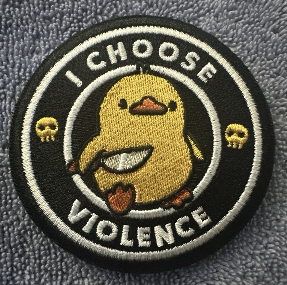 I CHOOSE VIOLENCE 2x3 Embroidered Morale Patch Hook Backing Brand New