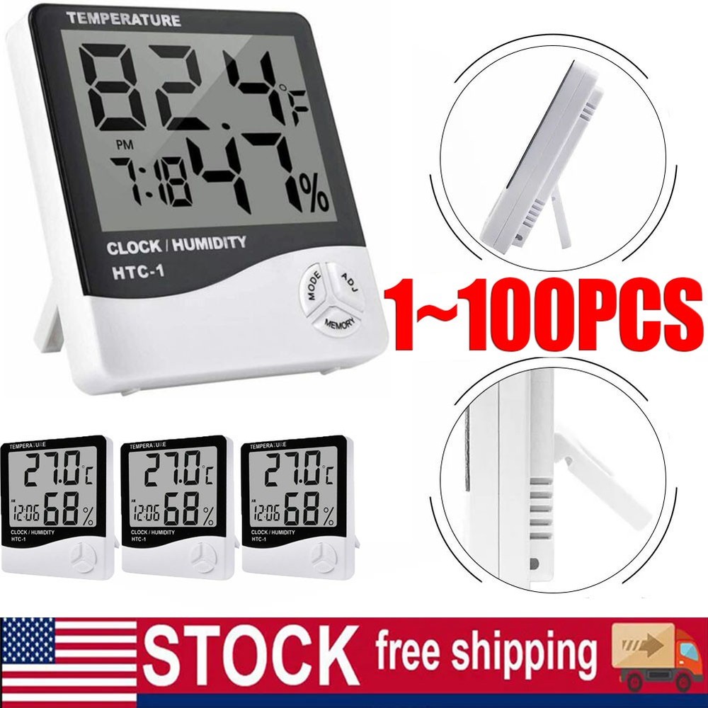 THERMOMETER INDOOR Digital LCD Hygrometer Temperature Humidity Meter Alarm Clock