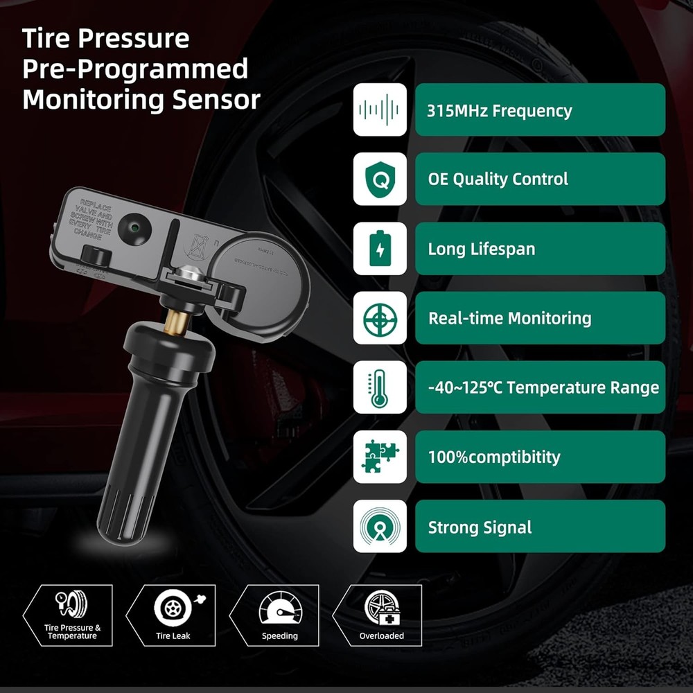 GM 315MHz TPMS Sensors 4 Pack