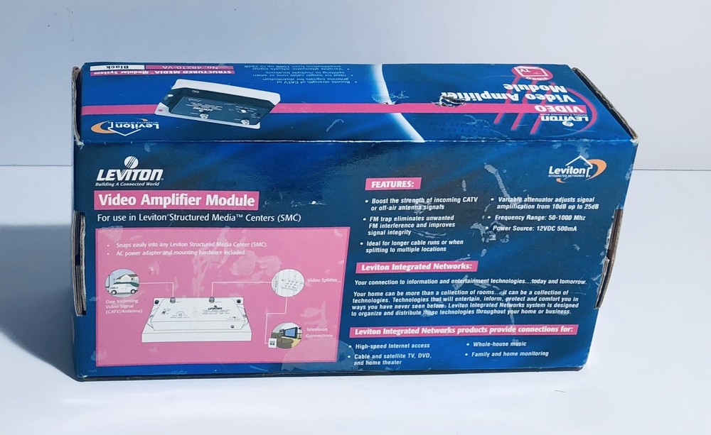 Leviton Structured Media Video Amplifier Module 48210-VA Black New In Box