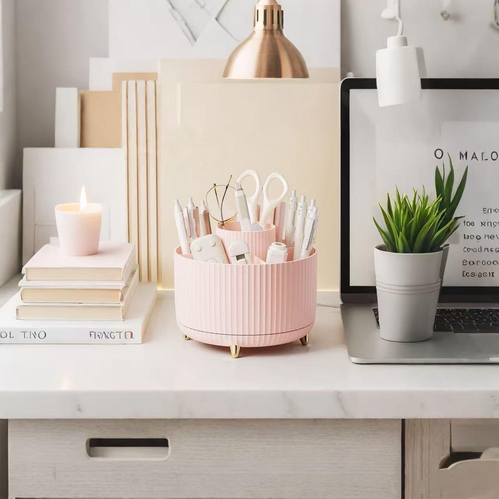 360 Degree Rotating Desktop Organizer,Makeup Brushes,Pencils,Desktop Statione...