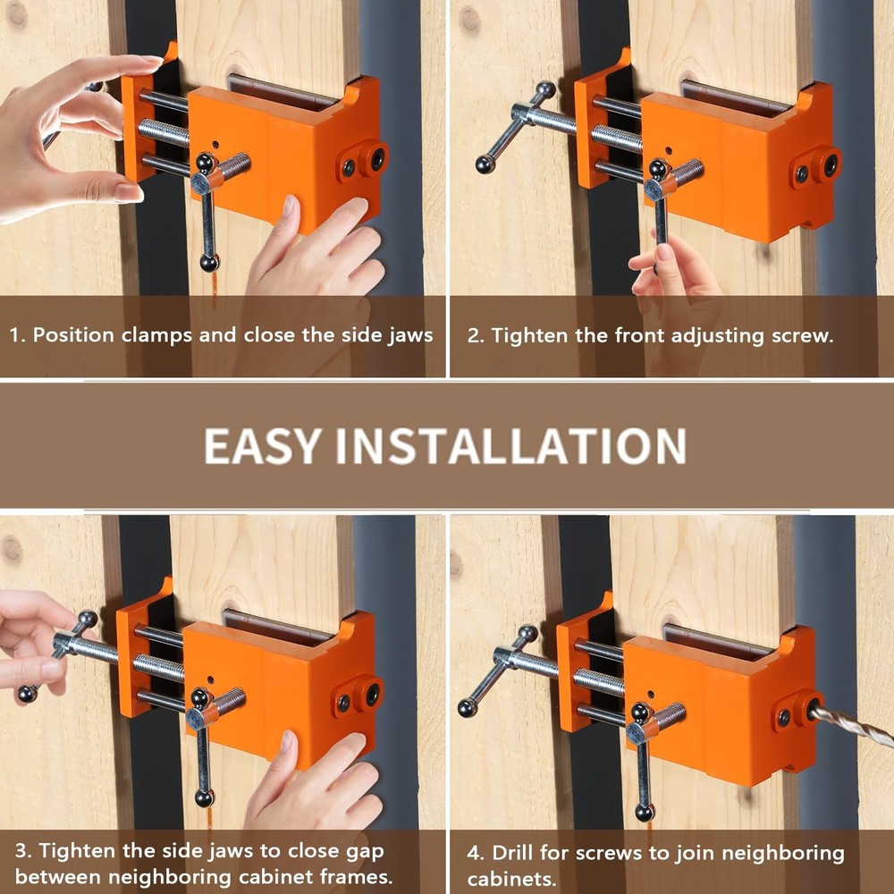Cabinet Clamps, Professional Wood Joinery Alignment Tool, Adjustable Panel Cl...